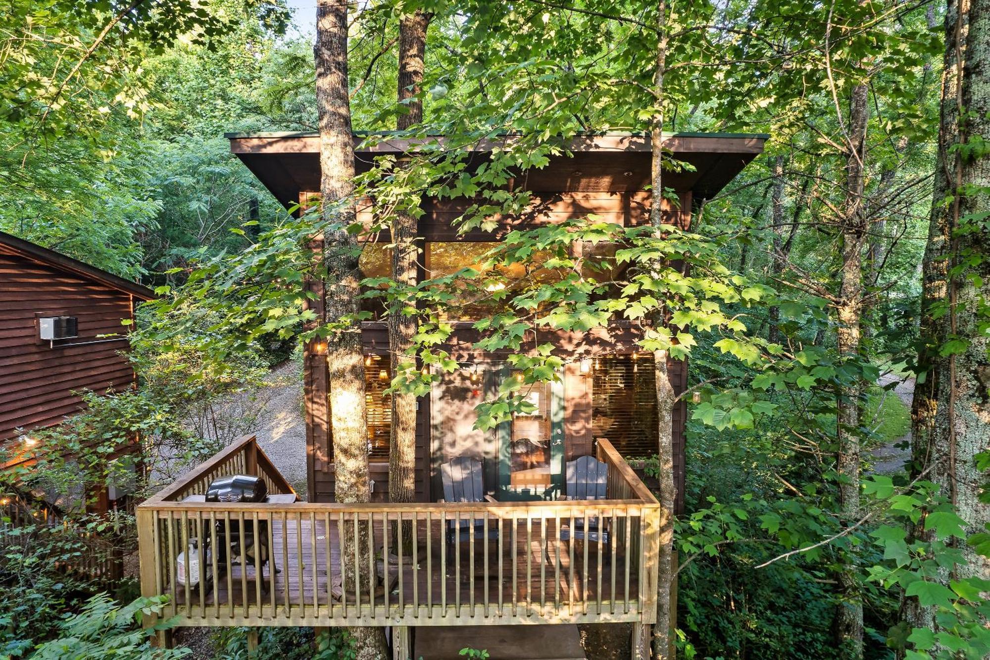 Rivers Edge Treehouses Robbinsville Bagian luar foto